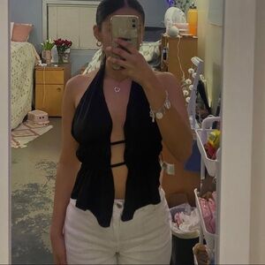 Stylish Black Halter Top